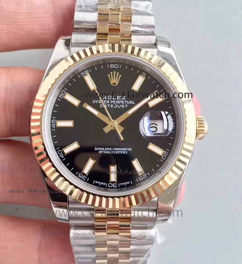 EW 3255 Rolex Datejust II Watch 2-Tone Fluted Bezel 41mm